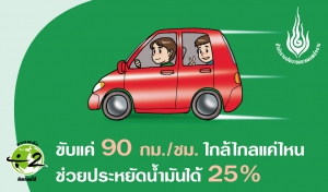 (สติ๊กเกอร์) ขับแค่ 90 กม.ชม. ใกล้ไกลแค่ไหน ช่วยประหยัดน้ำมันได้ 25%